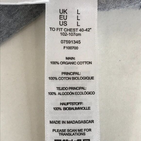 ASOS Crew Neck Tee Women’s Large Gray Short Sleeve Organic Cotton Knit Casual - Picture 10 of 11